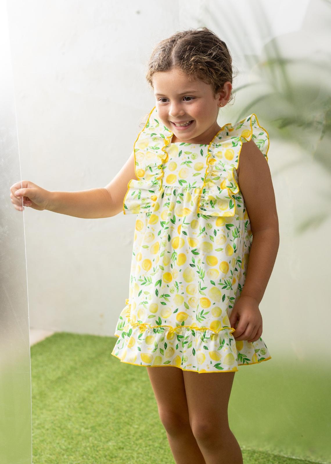 GIRL DRESS YELLOW LEMON