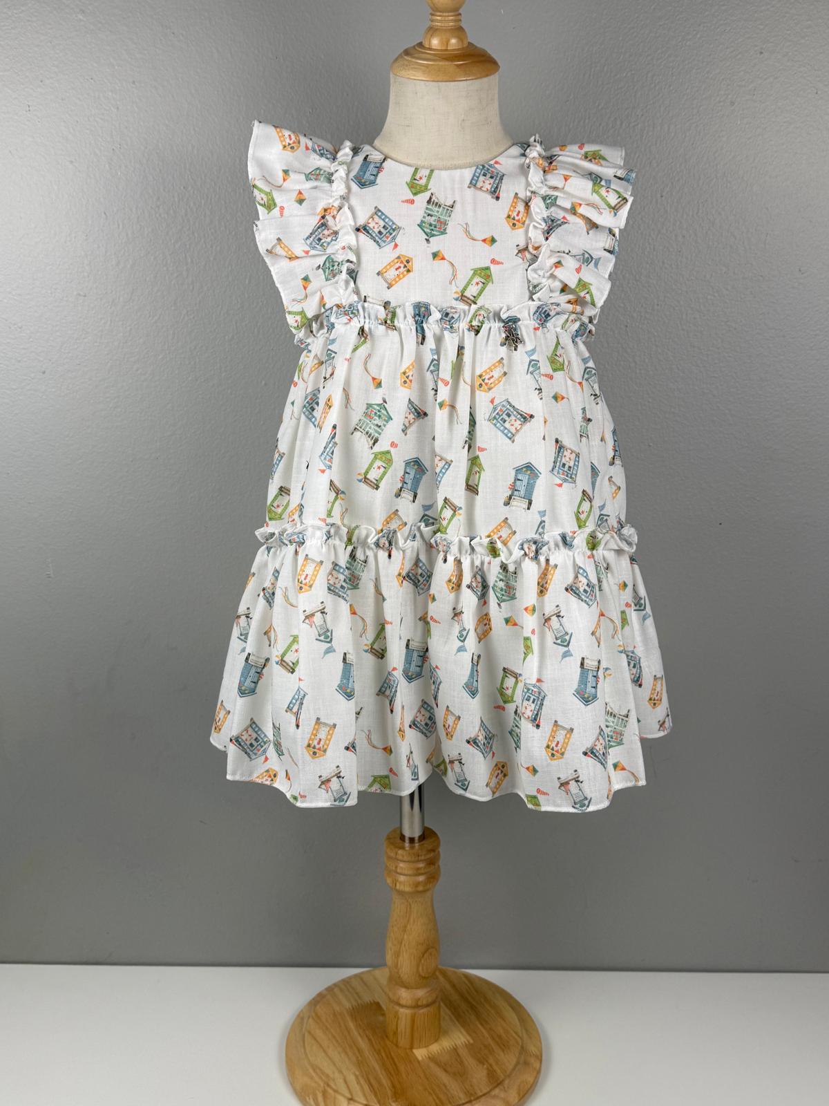 GIRL DRESS WHITE WITH RUFFLE