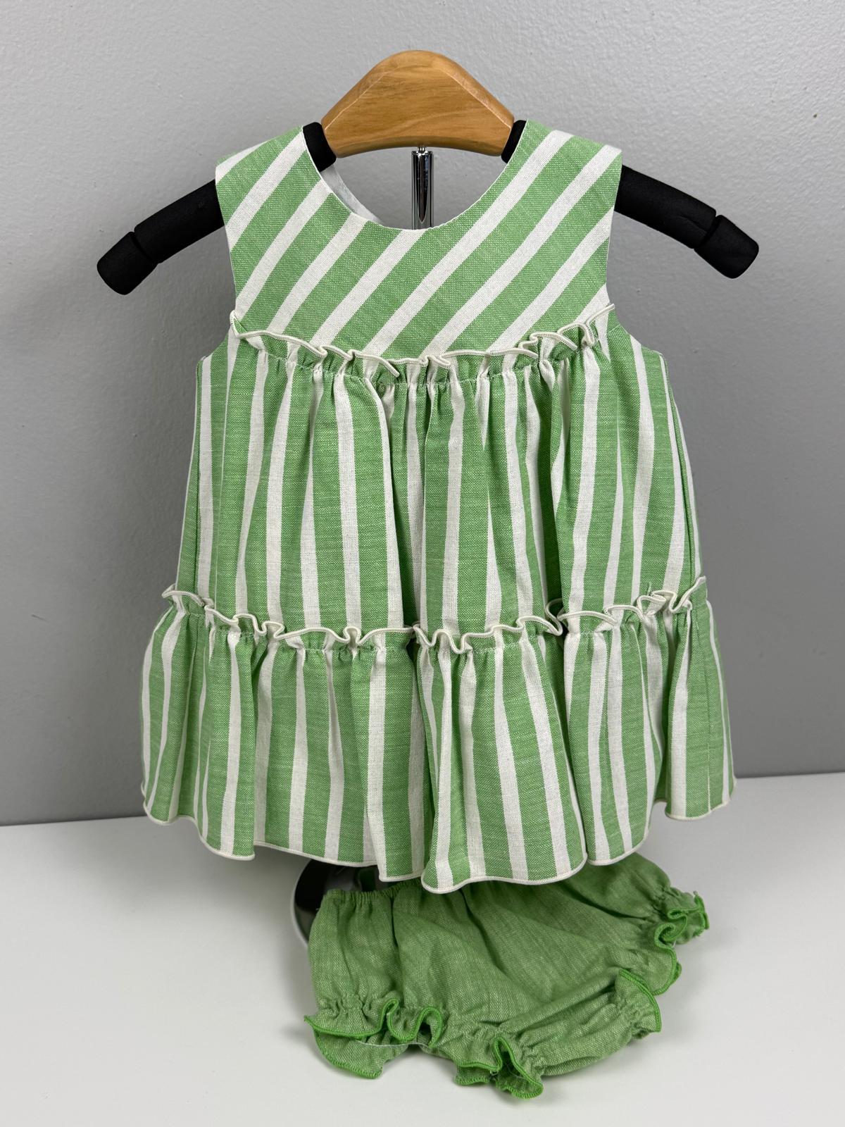 BABY SET GREEN STRIPES