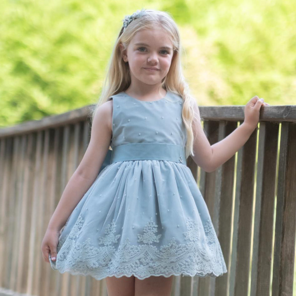 GIRL GREEN DRESS CEREMONY EMBROIDERY