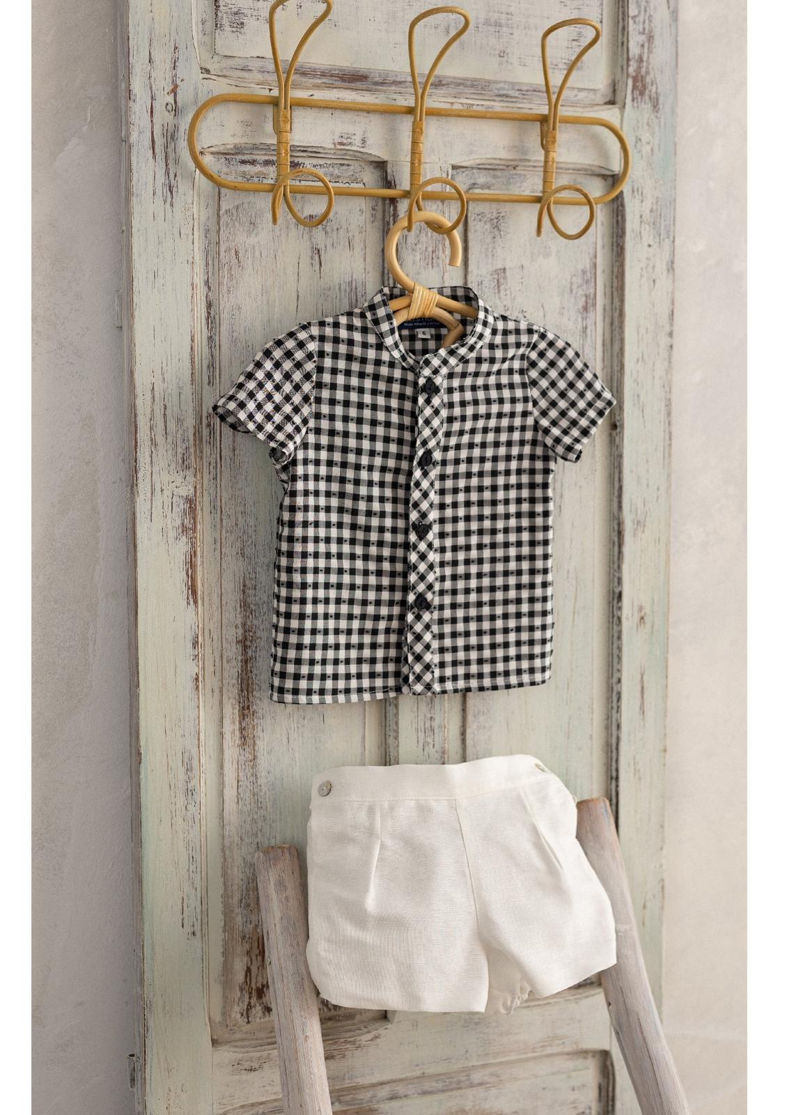 BABY BOYS SET BLACK PLAID