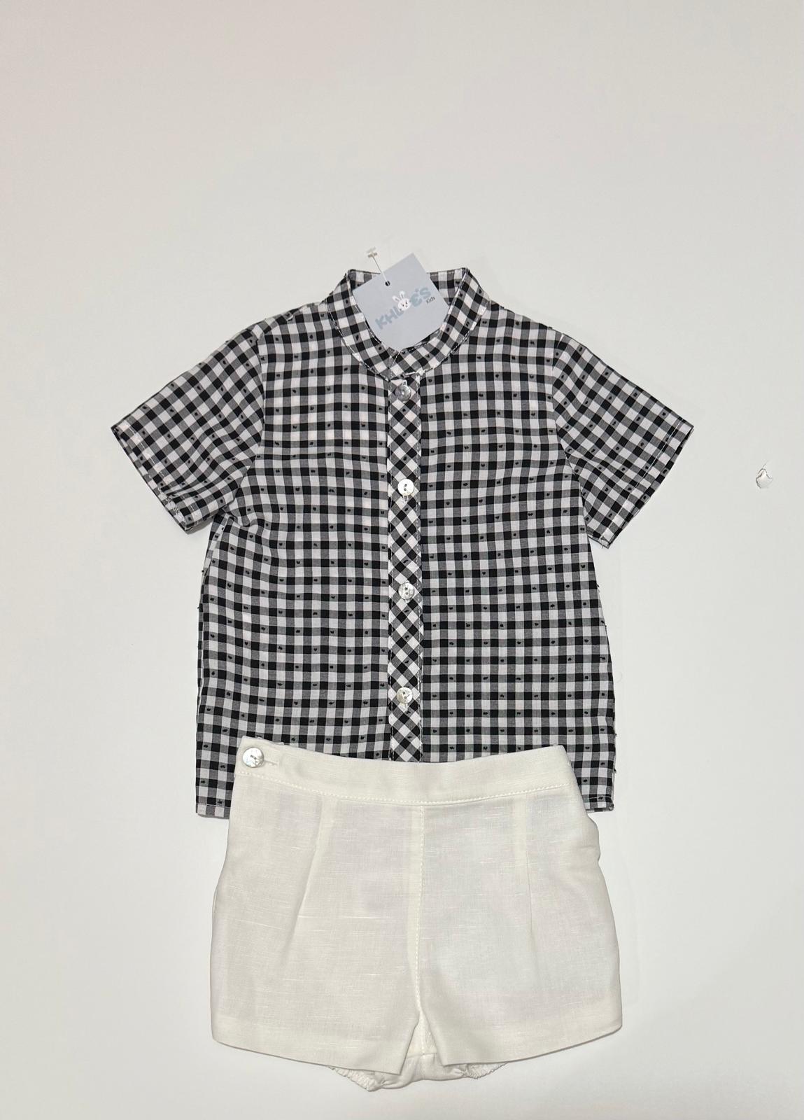 BABY BOYS SET BLACK PLAID