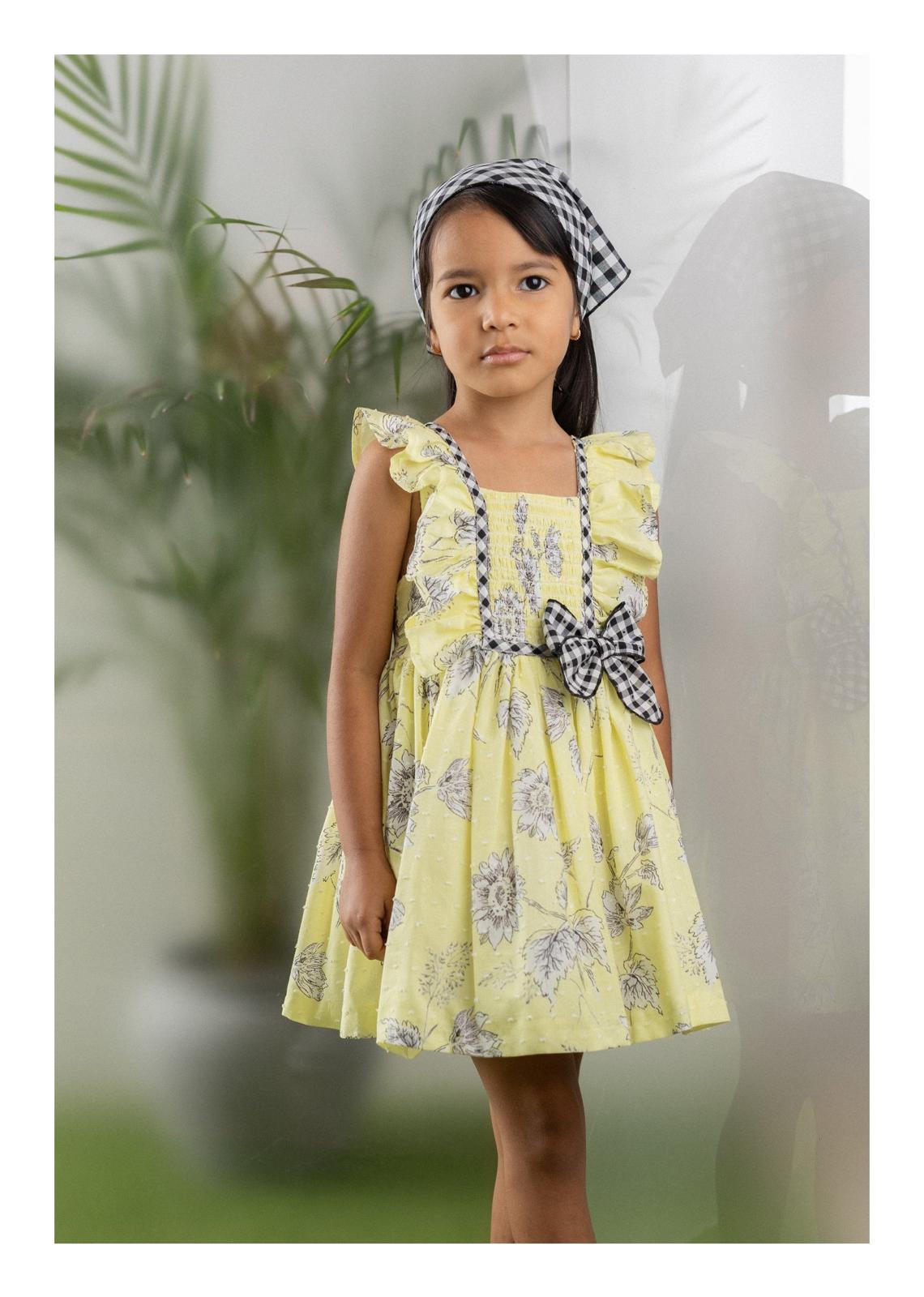 GIRL DRESS YELLOW FLOWER