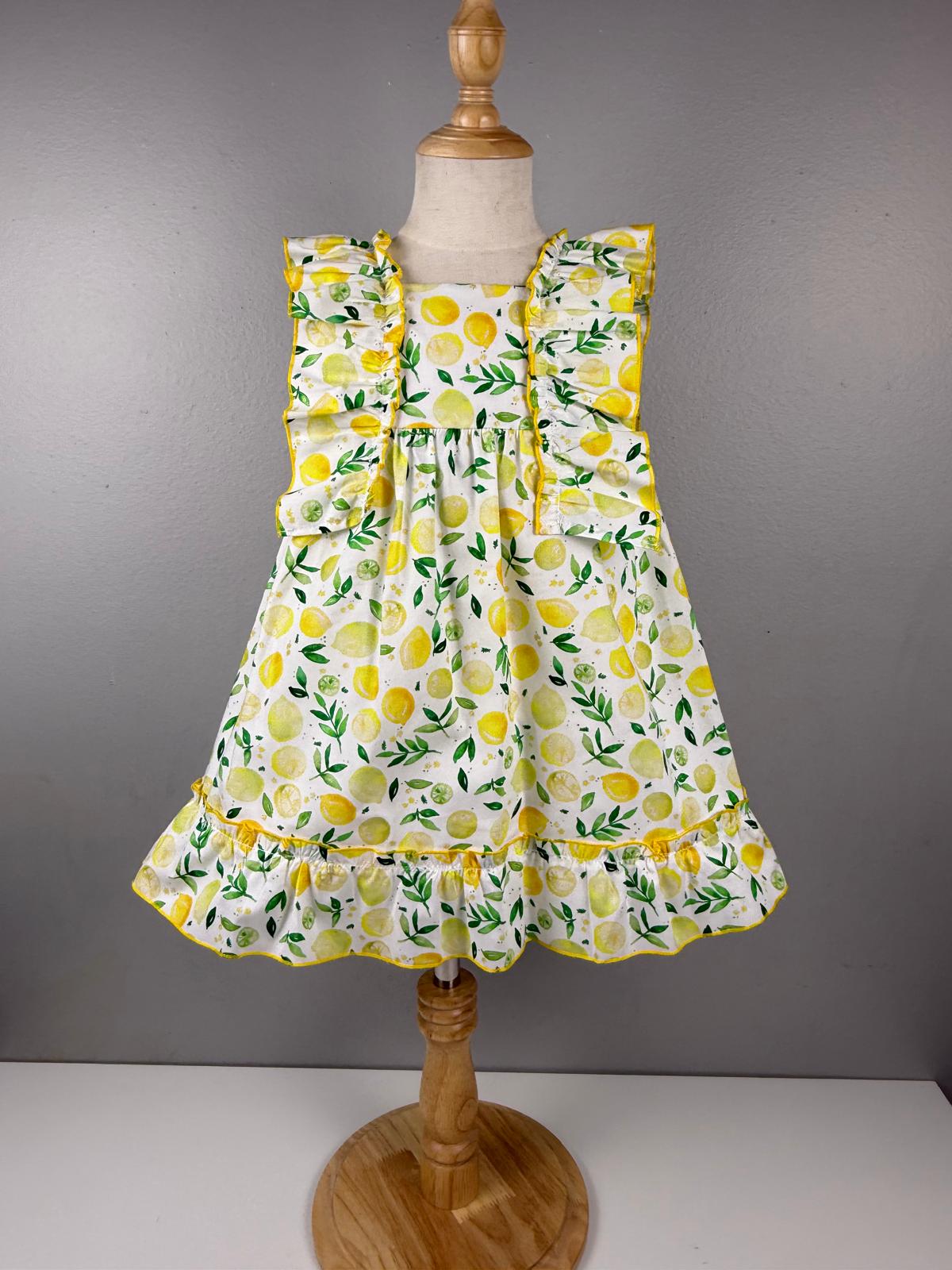 GIRL DRESS YELLOW LEMON