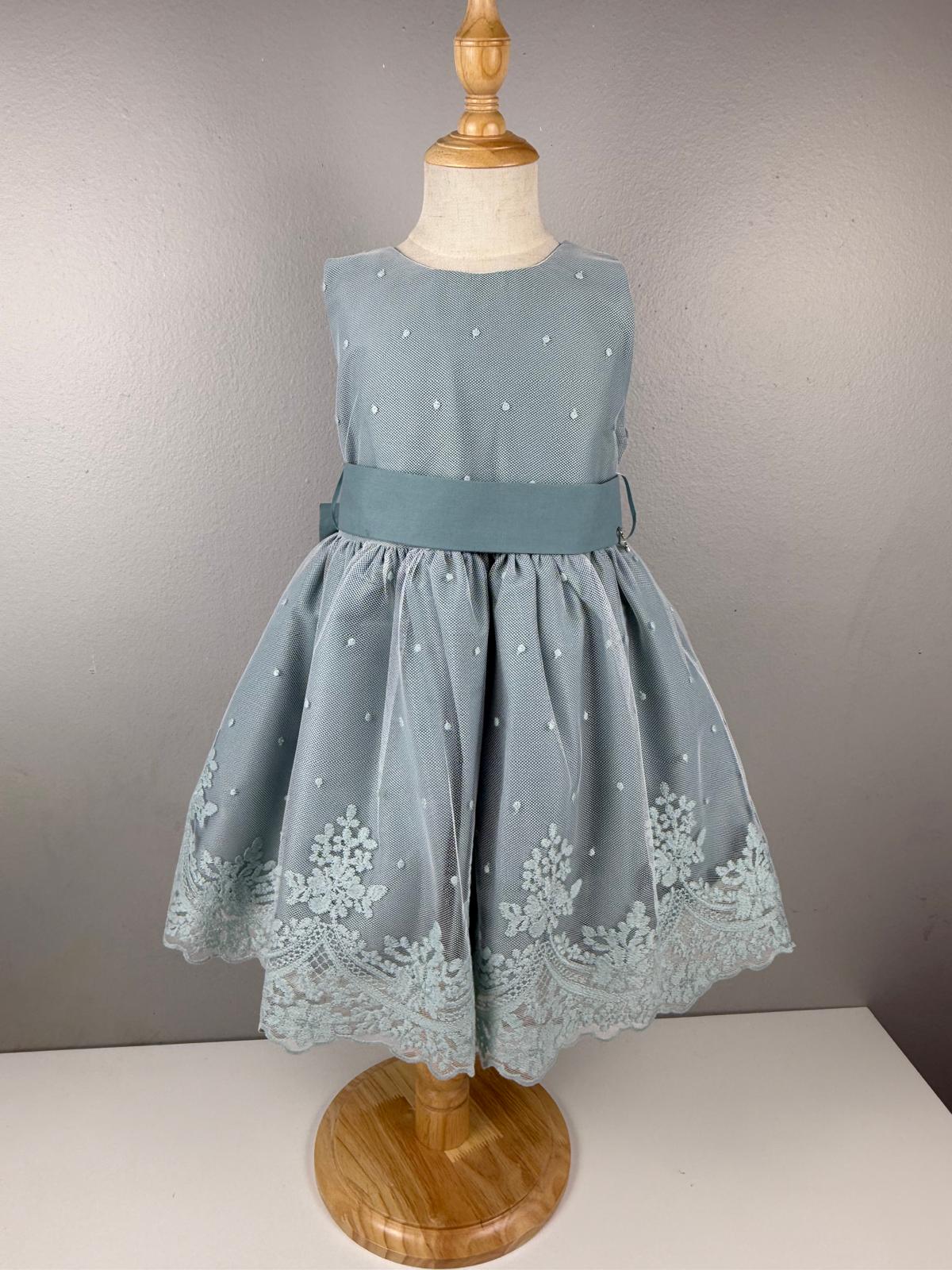 GIRL GREEN DRESS CEREMONY EMBROIDERY