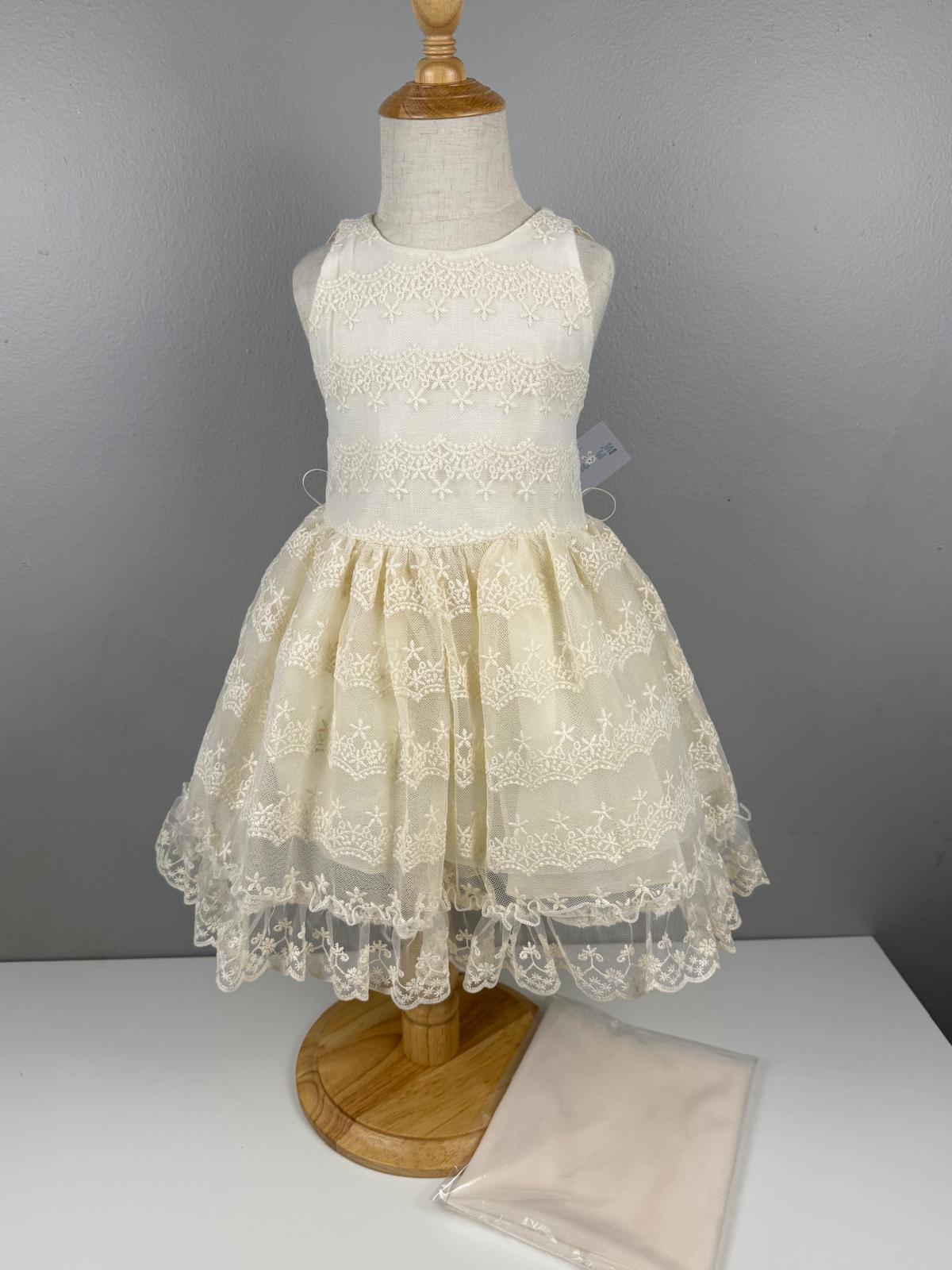 GIRL DRESS PEARL EMBROIDERED TULLE