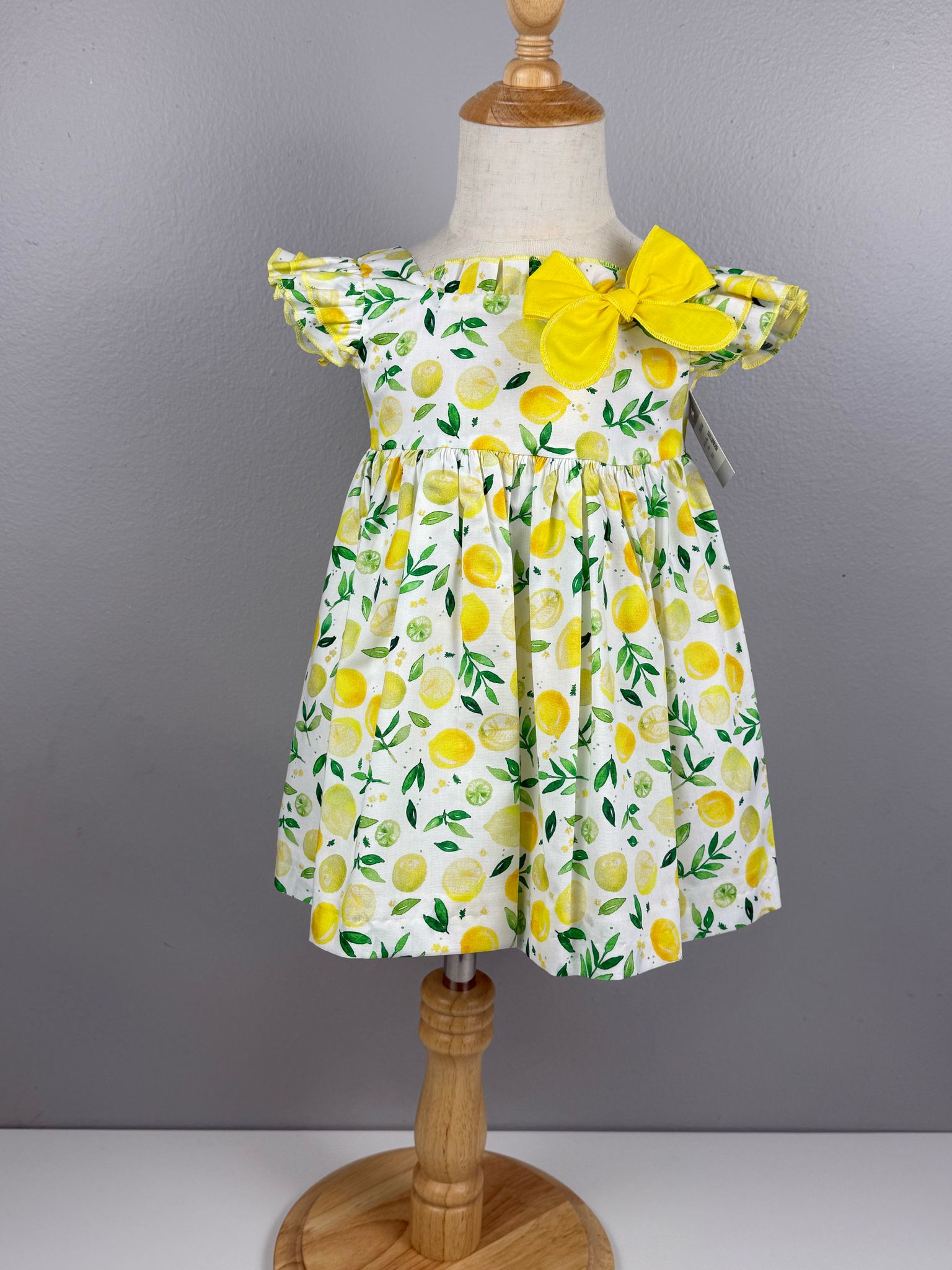 BABY DRESS YELLOW LEMON