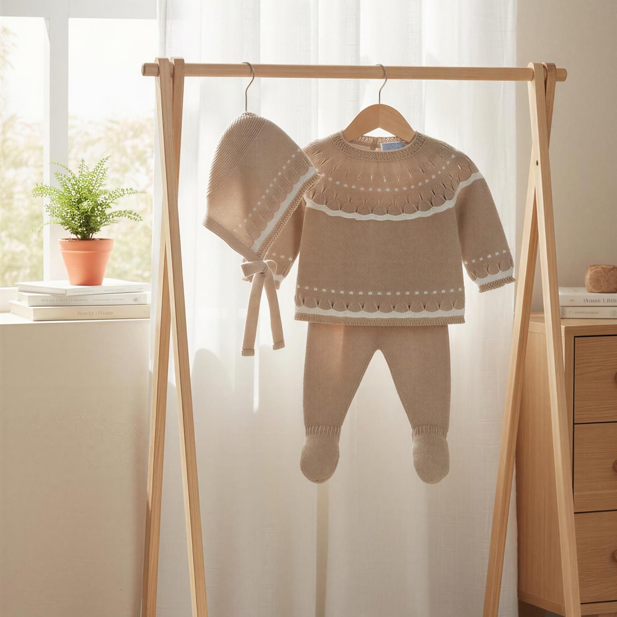 BROWN CLOUD BABY SET WITH BLANKET (4PC)