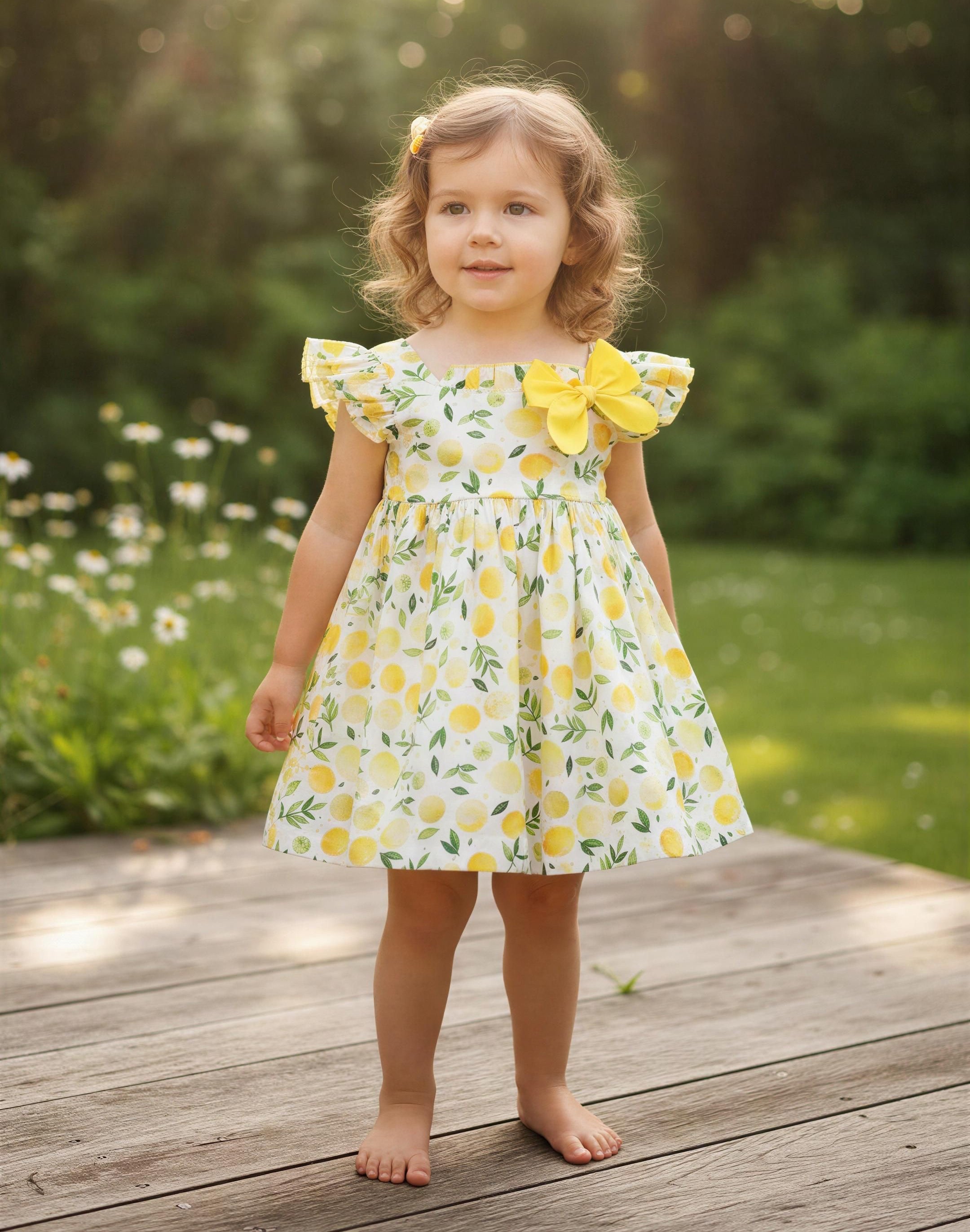 BABY DRESS YELLOW LEMON