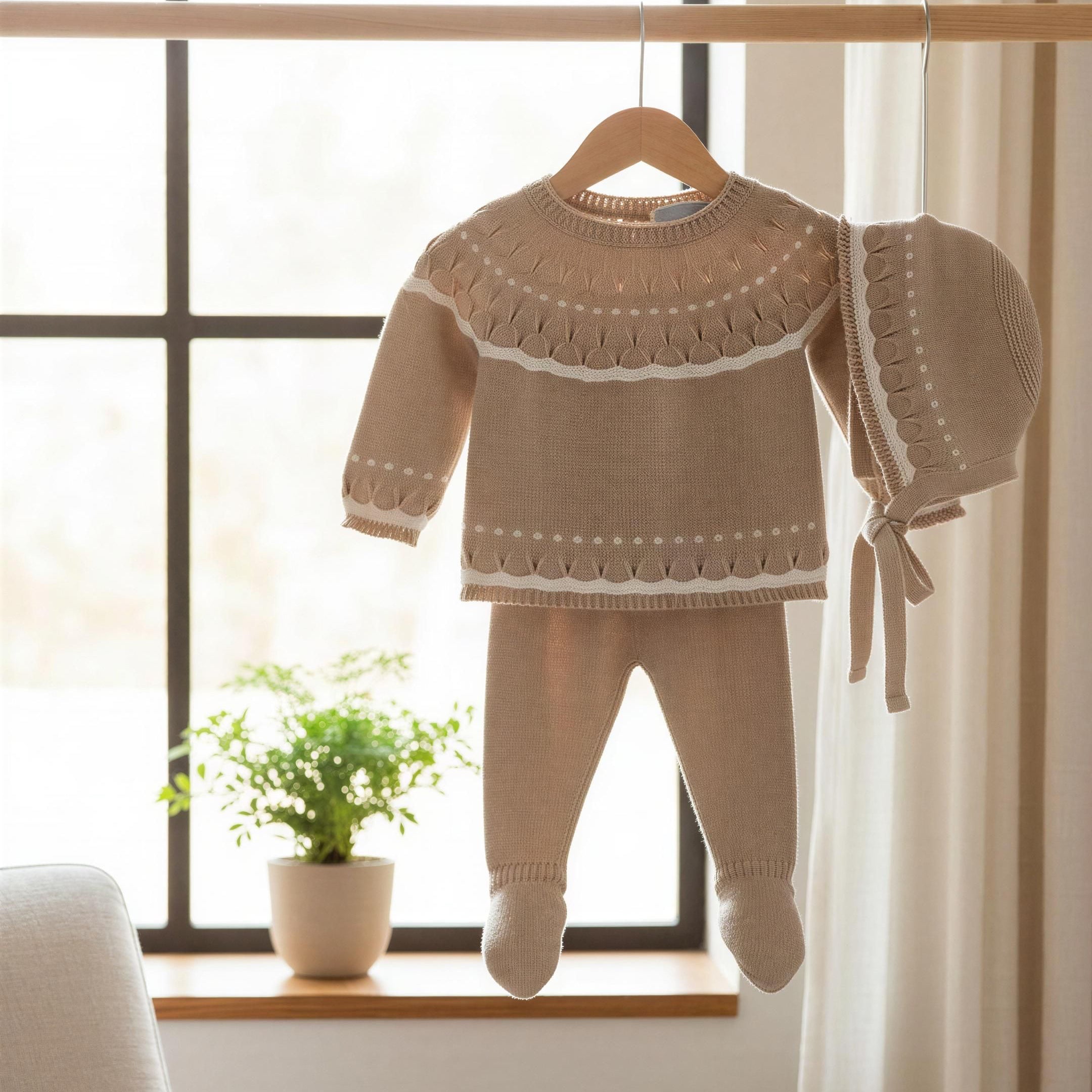 BROWN CLOUD BABY SET WITH BLANKET (4PC)