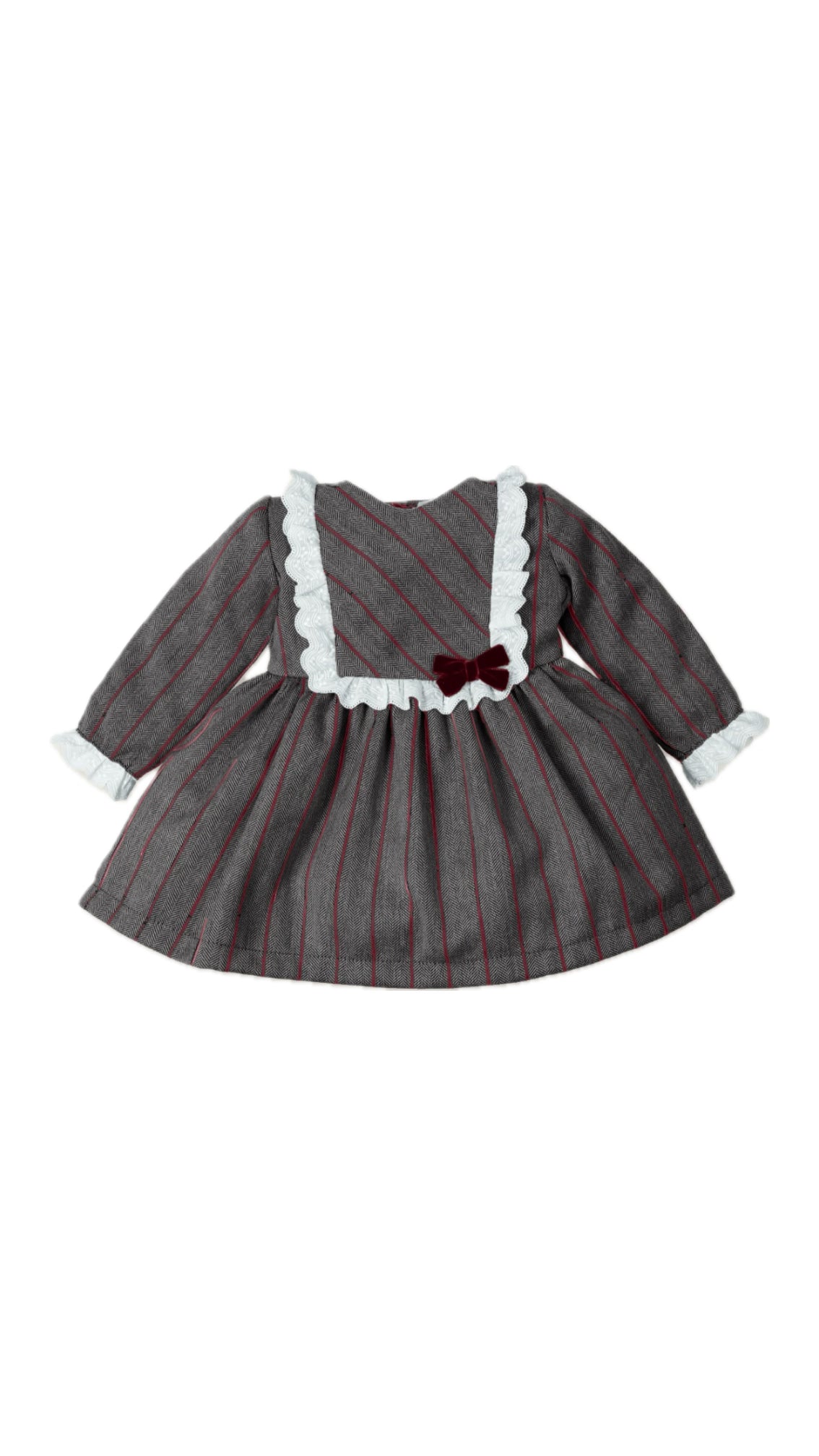 GIRL DRESS GREY/VELVET