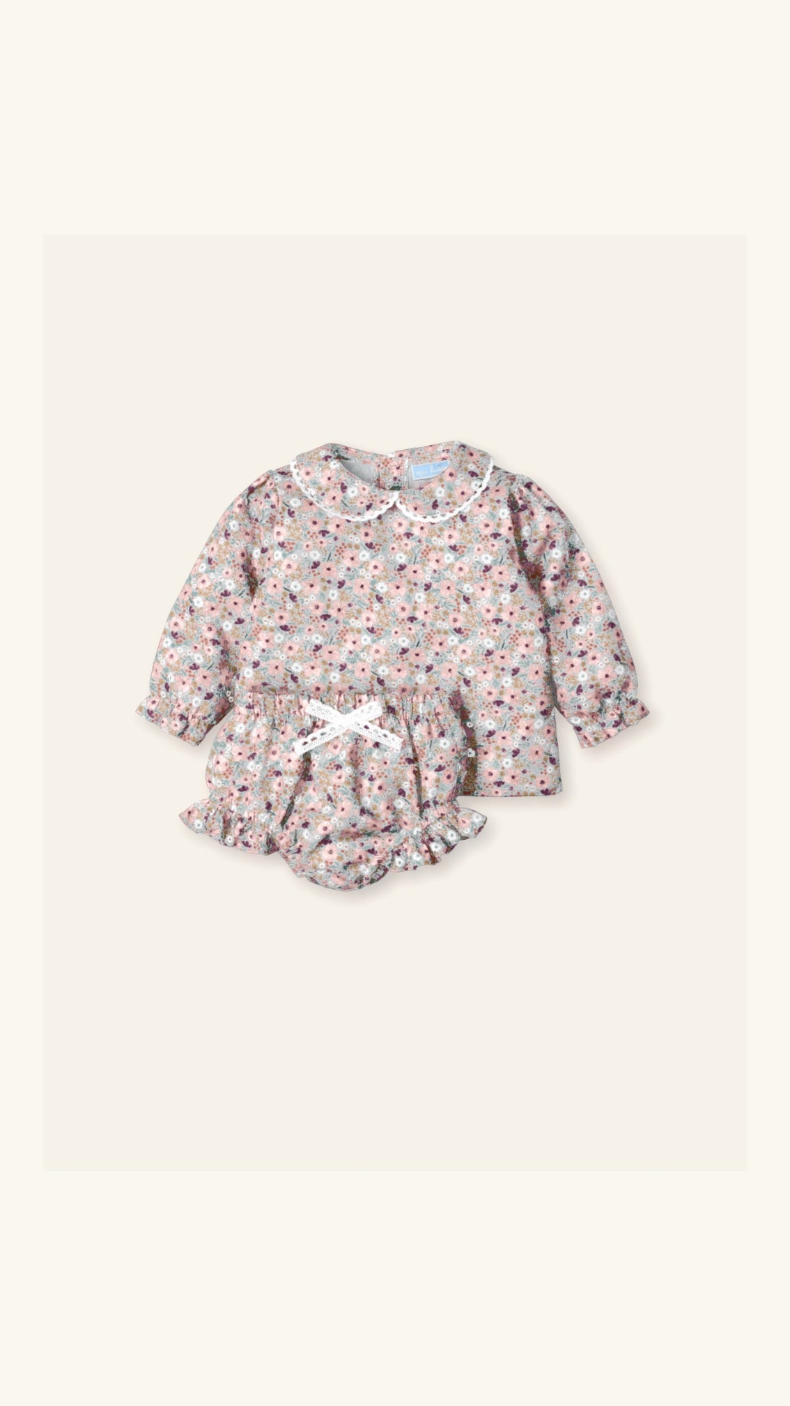 BABY SET PINK FLOWERS