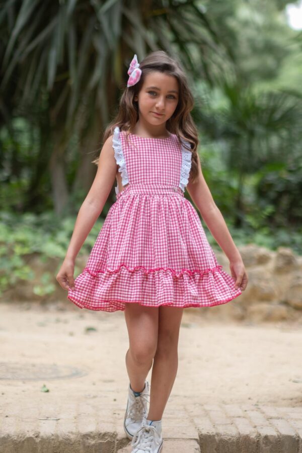 GIRL PINK PLAID DRESS - Image 3